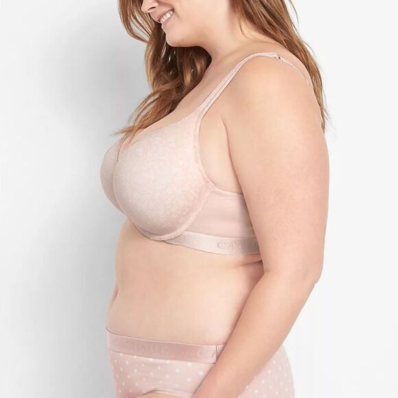 CACIQUE‎ Cotton Boost Plunge Bra With Lace Parisian Pink Bra 44DD NWT - Picture 3 of 8